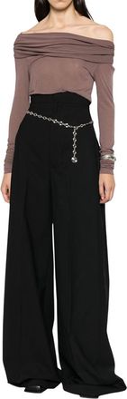 Rick Owens Brown Off Shoulder Top