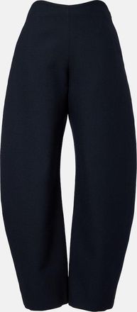 Alaia Ala&iuml;a Wool cr&ecirc;pe barrel-leg pants