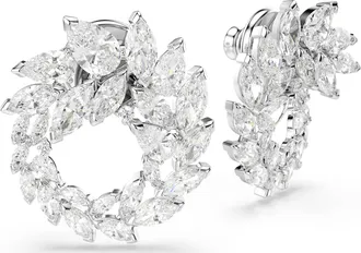 Swarovski Mesmera Rhodium Plated Marquise Cut Earrings