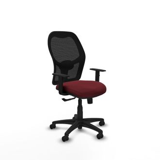 Piqueras y Crespo Silla De Oficina Piqueras Y Crespo Aloc&eacute;n Granate Malla Negra