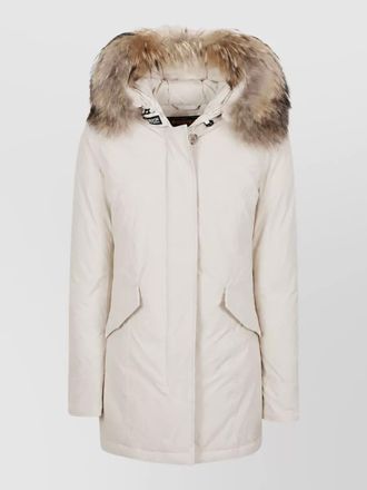 Woolrich fur trim longline puffer jacket