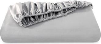 Bare Home 400 Thread Count Organic Cotton Sateen Fitted Sheet in Light Grey at Nordstrom, Size California King