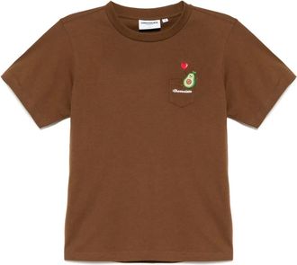 Chocoolate Avocado-motif T-shirt - women - Cotton - L - Brown