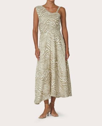Lusana Tango Linen Dress In Macan