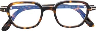 Tom Ford Eyewear square-frame optical glasses - unisex - Acetate - 46 - Brown