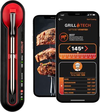 Zulay Kitchen Smart Bluetooth Meat Thermometer Wireless Thermometer by Grill Tech