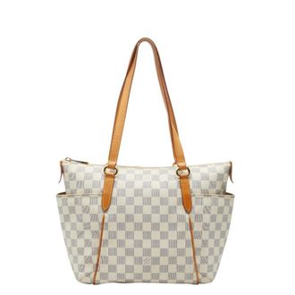 Louis Vuitton Damier Azur White Pvc Leather Tote Bag (Pre-Owned)