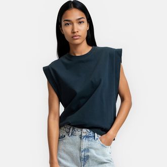 La Redoute Collections Mouwloze trui in zuiver katoen met ronde hals
