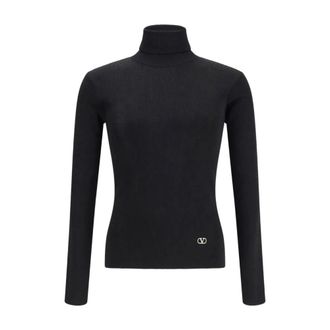 Valentino Garavani Turtlenecks, female, Black, Size: 3XL Wool Turtleneck