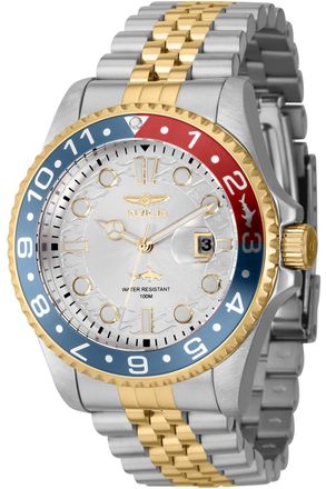 Invicta Pro Diver 40010 Heren Horloge - Quartz Uurwerk - Roestvrij Staal met zilveren Wijzerplaat - 43mm