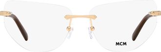 MCM MW5031-H Tapered Rimless Cat-Eye Eyeglasses - Gold
