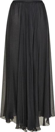 Forte_Forte Lange rok van zijden chiffon - Dames - Maxi Rokken - Zwart - S - Chiffon - Rokken