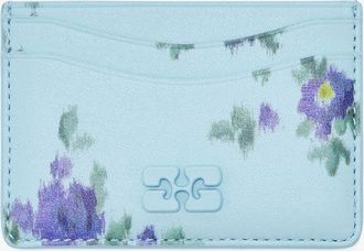 Ganni Iced Aqua Bou Card Holder in Blue