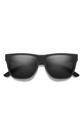 Smith Lowdown 2 55mm ChromaPop Polarized Square Sunglasses in Matte Black/black at Nordstrom