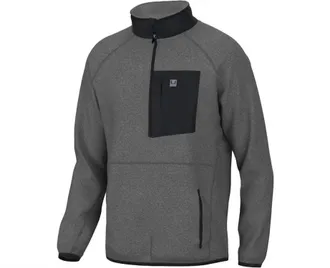 Huk Mens Waypoint Fleece 1/2 Zip Jacket In Carbon Heather