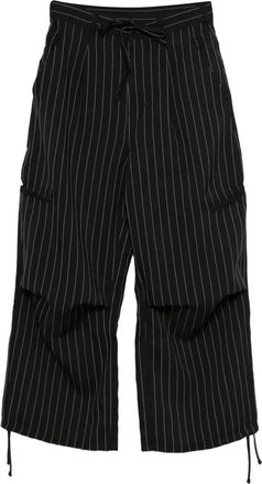 Yohji Yamamoto Gestreepte broek - Zwart