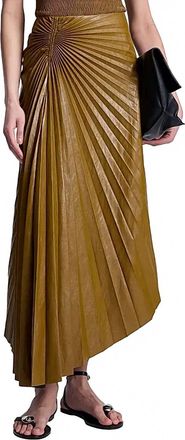 A.L.C. Tracy Vegan Leather Skirt In Saddle