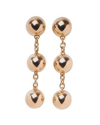 Carolina Herrera Cz Triple Ball Drop Earrings