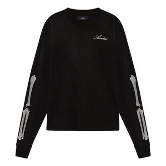 Amiri Long Sleeve Tops, male, Black, Size: L Bones Long Sleeve Tee