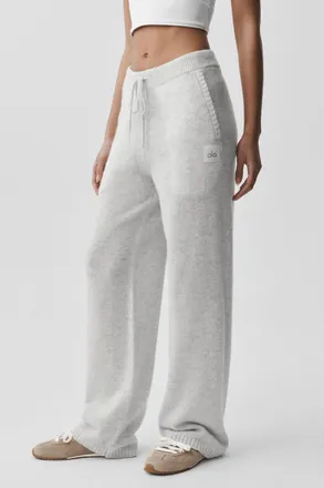 Alo | Wool Cashmere New Class Sweatpant in White Heather, Size: Medium