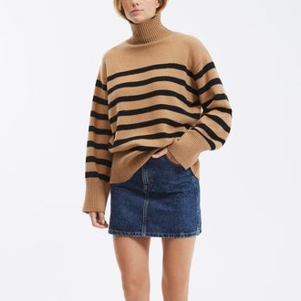 Suncoo Gestreepte trui met rolkraag PALACIO