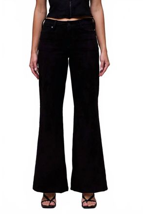Hidden Jeans Suede Stretch Comfort Flare Pants In Black