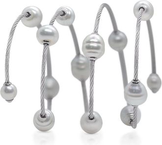 Alór South Sea Pearl Wrap Bracelet In Grey