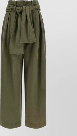 Balmain high rise paperbag trousers belted waist