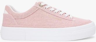 Tommy Hilfiger Womens Canvas Platform Sneaker - Pink - US 6.5 / EU 37