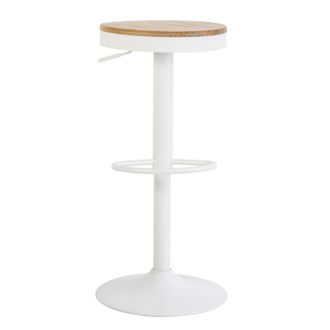 Koketto Home Taburete alto de cocina en metal y olmo blanco