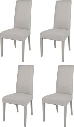 Tommychairs Tommychairs 4 Sillas Glam En Haya, Asiento En Tela Color Gris Perla