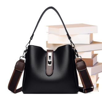 Generic Lightweight Leather Bag - Womens Handbags | Shoulder Bags with Magnetic Buckle, Leather Bucket Bags with Secure Storage, Tote Bag, Bucket Purse for Sh