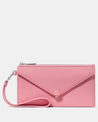 Kate Spade New York Womens Yours Truly Envelope Wristlet - Pink Leather - One Size