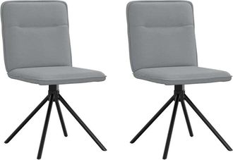 vidaXL Vidaxl - Sillas de comedor giratorias 2 unidades tela gris claro