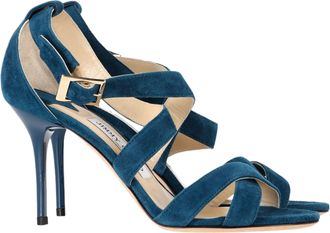 Jimmy Choo London Strappy High Heel Sandal Heels in Blue Suede