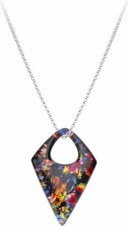 Gold & Honey Womens Painted Pendant Necklace In Multicolor