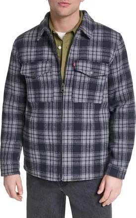 Levi's Zip Front Shacket in Navy Grey at Nordstrom, Size Xx-Large