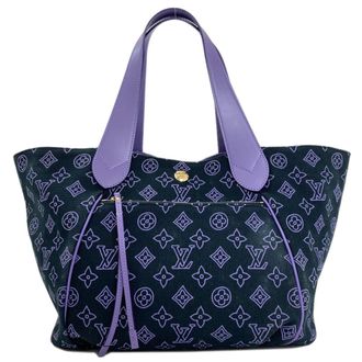 Louis Vuitton Black Purple Canvas Tote Bag (Pre-Owned)