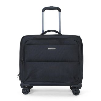 Infinity Leather 18 laptoptrolley zwart, 1680D polyester, 4 wielen, zakelijke tas