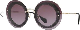 Miu Miu Black Round Sunglasses Size M