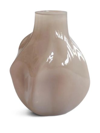 101 Copenhagen medium Bakku sculpted-glass vase (30cm x 22cm) - Neutrals