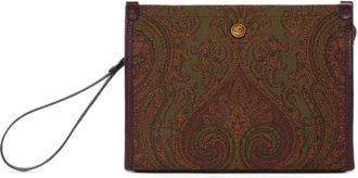 Etro Medium Paisley Jacquard Pouch - Dames - Clutches - Bruin - ONE Size - Tassen