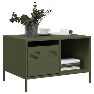 Berkfield Home Coffee Table Olive Green 68.5x50x43.5 cm Cold-rolled Steel