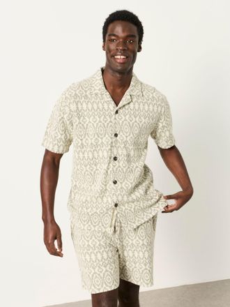 Fat Face FatFace Relaxed Fit Natural Jacquard Shirt