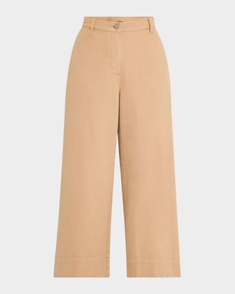 Eileen Fisher Cropped Wide-Leg Organic Cotton Pants