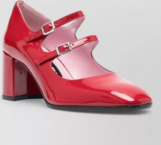 Carel alice block heel square toe pumps