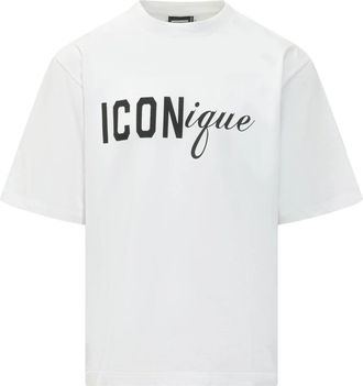 Dsquared2 Iconique Loose Fit Tee - Heren - T-shirts - Wit - M - Katoen - Tops