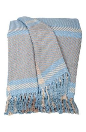 Parkland Collection Sugilite Stripe Fringe Trim Throw Blanket in Plaid Multi at Nordstrom Rack