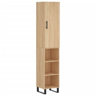 vidaXL Vidaxl - Aparador De Madera Contrachapada Roble Sonoma 34,5x34x180 Cm
