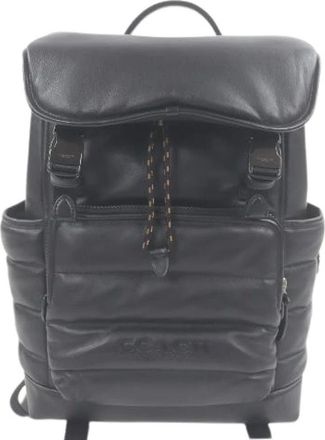 Coach Pre-owned Backpacks, male, Black, Size: ONE SIZE Pre-owned League Flap Leather Backpack